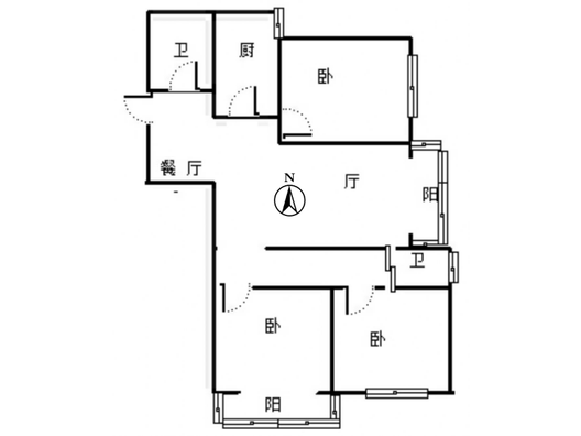 公园壹号3室2厅2卫户型图