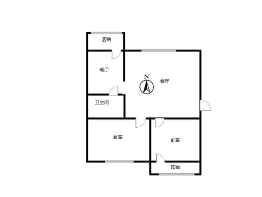 范阳水电小区2室2厅1卫户型图