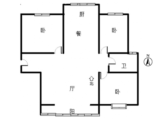 天伦湾嘉园3室2厅1卫户型图