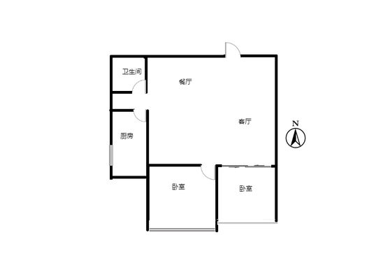 汇元四季橙2室2厅1卫户型图