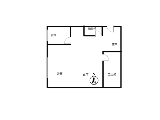 北新家园（锦绣范阳）1室1厅1卫户型图
