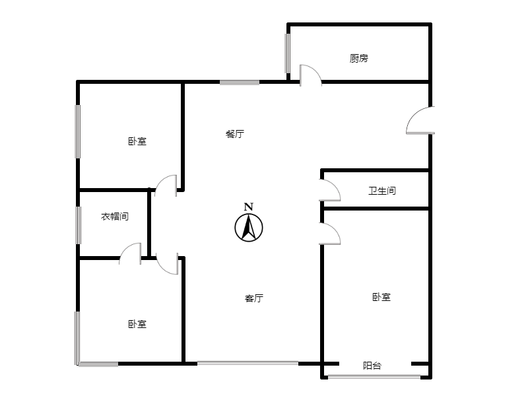 公园壹号3室2厅1卫户型图