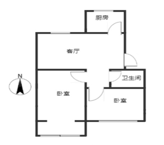 范阳水电小区2室1厅1卫户型图
