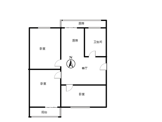 老财政局家属院3室1厅1卫户型图