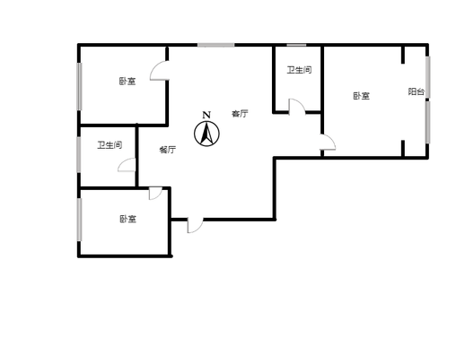 华泰金源3室2厅1卫户型图