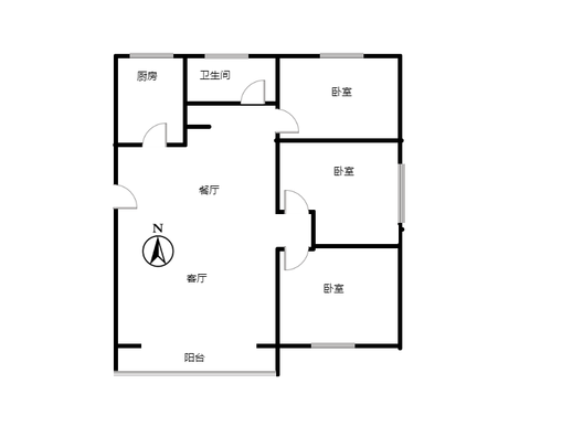 上河天著3室2厅1卫户型图
