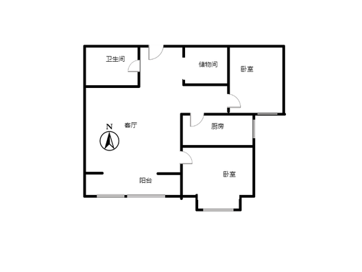 幸福城小区2室1厅1卫户型图