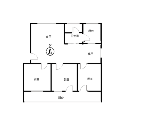 物资局小区3室2厅1卫户型图
