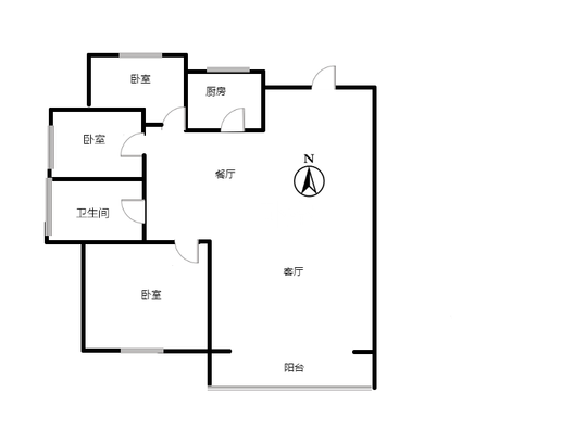 香邑溪谷悦都3室2厅1卫户型图