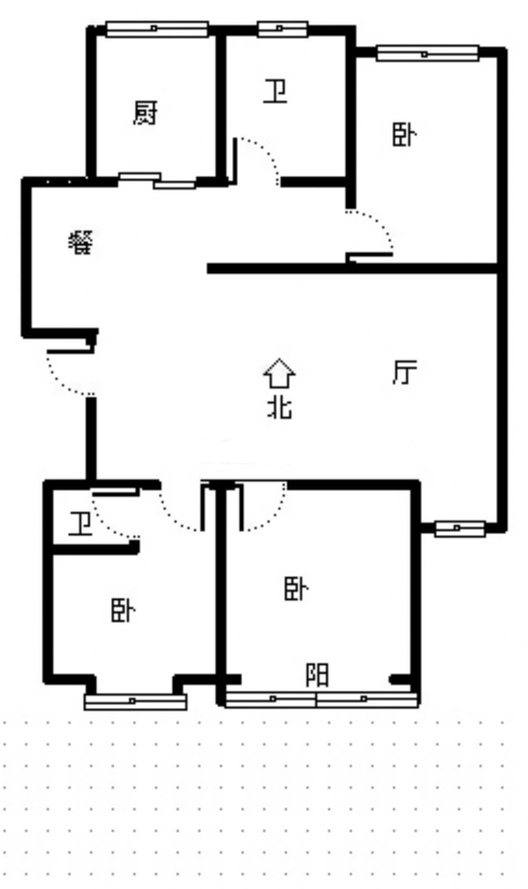 名流城市尊邸3室2厅2卫户型图