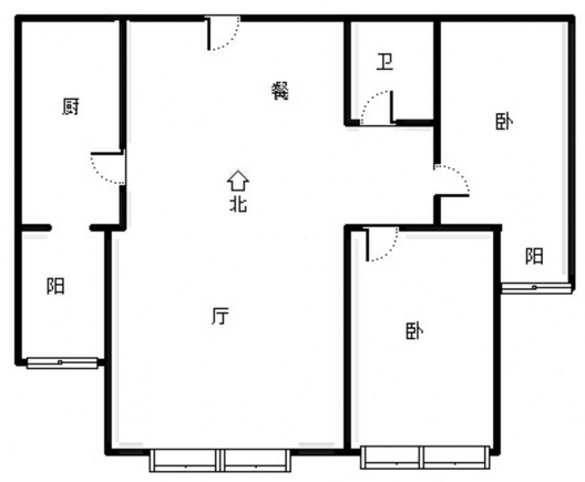 紫竹园2室2厅1卫户型图