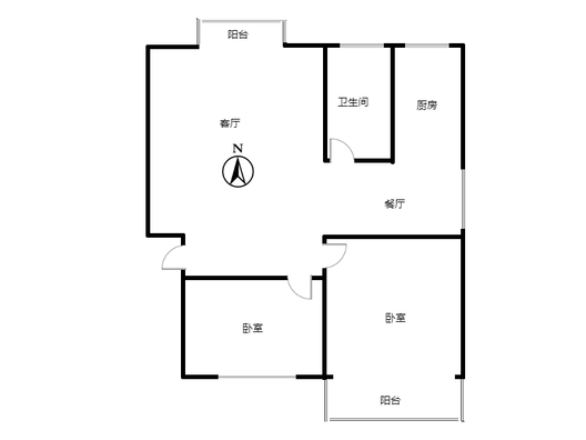 金兴花园2室2厅1卫户型图