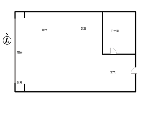 呈颐园小区1室1厅1卫户型图