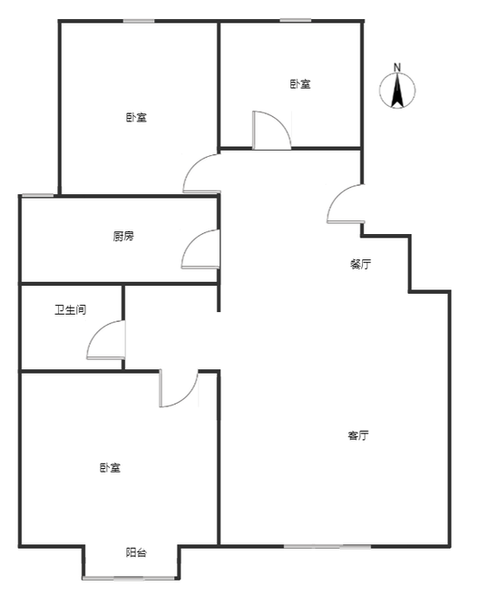惠友钻石广场3室2厅1卫户型图