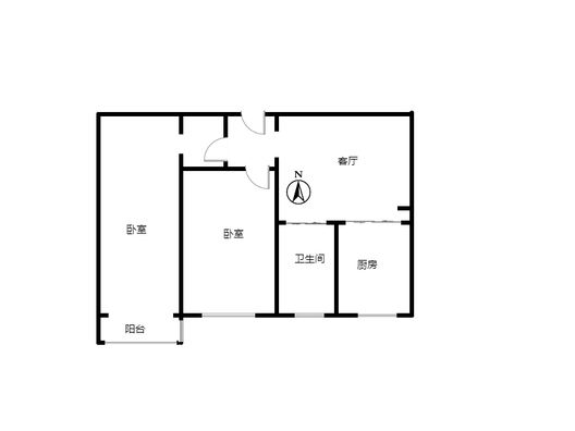 矿山局家属楼南院2室1厅1卫户型图