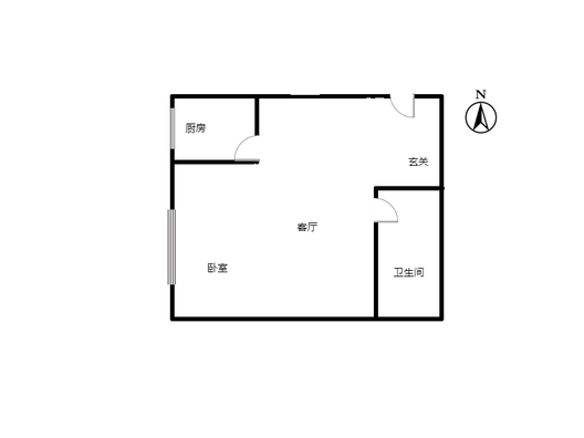 北新家园（锦绣范阳）1室1厅1卫户型图