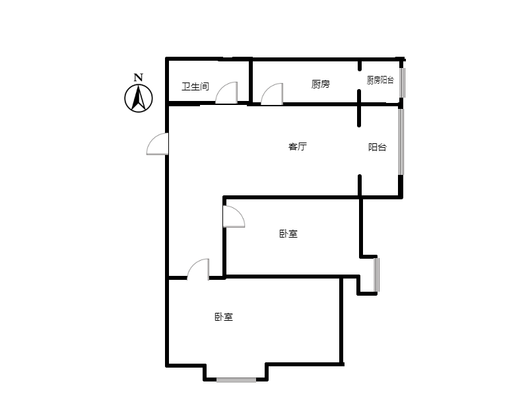 紫竹园2室1厅1卫户型图