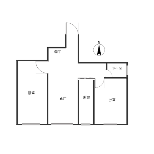 汇元国际2室2厅1卫户型图