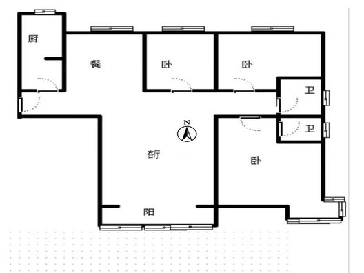 K2狮子城3室2厅2卫户型图