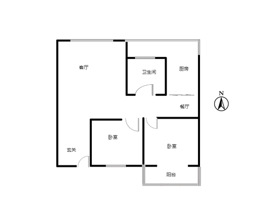 团结小区2室2厅1卫户型图