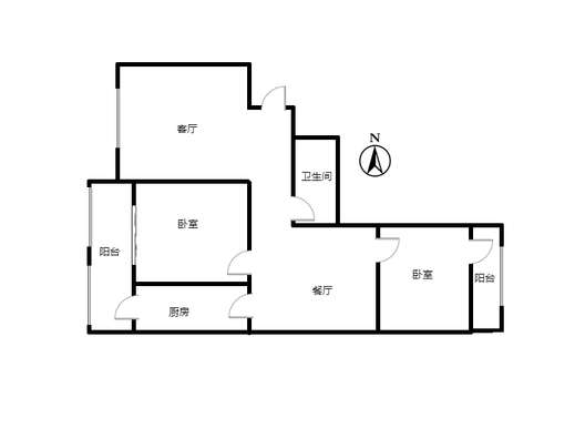 唐人花园2室2厅1卫户型图