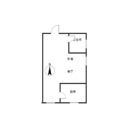 惠友钻石广场（AB座）1室1厅1卫户型图