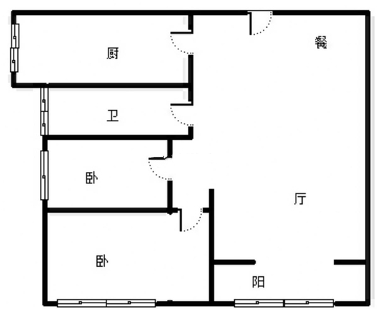 联合七号院2室2厅1卫户型图