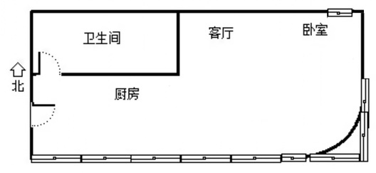 万科城际之光1室1厅1卫户型图