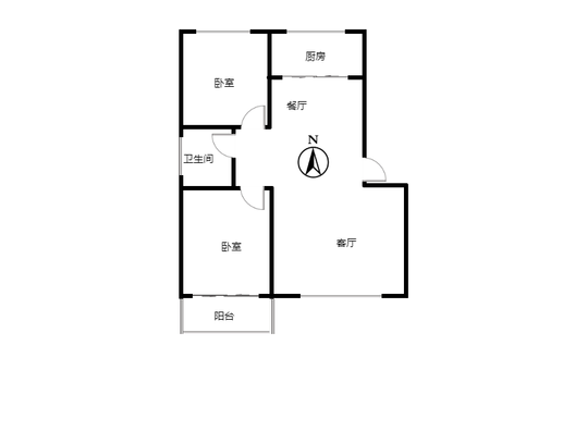 国富嘉园2室2厅1卫户型图