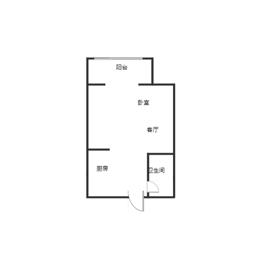 万科城际之光1室1厅1卫户型图