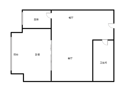 汇元上城1室2厅1卫户型图