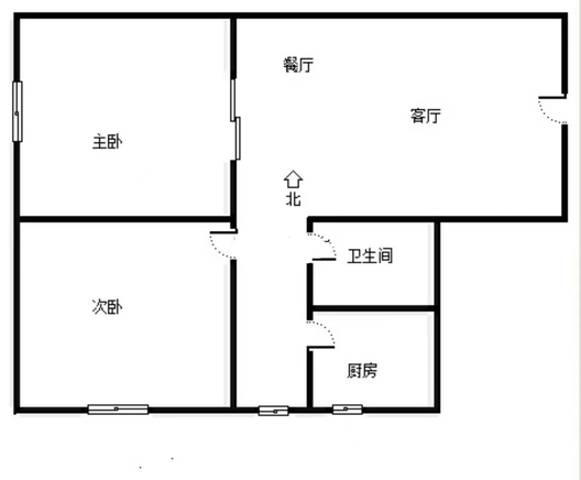 天保郦景2室2厅1卫户型图