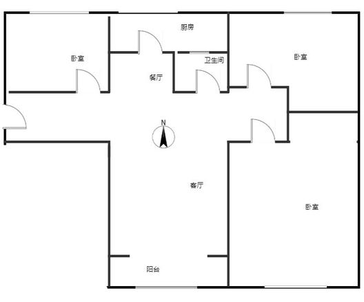 华融现代城3室2厅1卫户型图