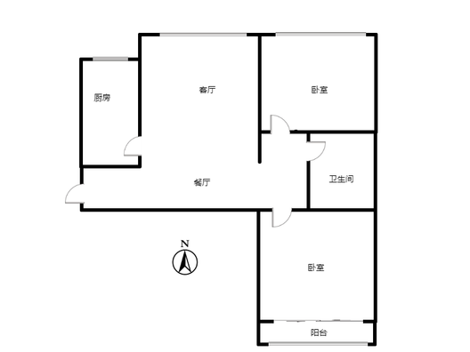名流美域2室2厅1卫户型图