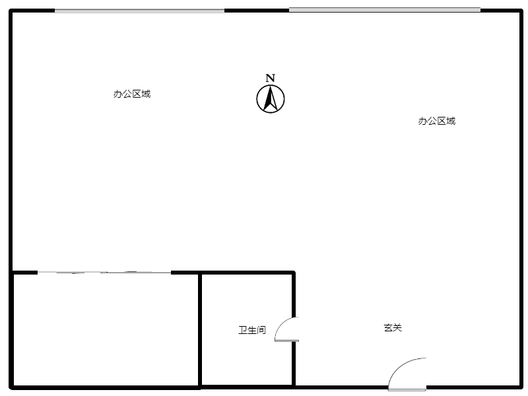 公园80901室1厅1卫户型图