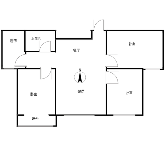 惠友万悦城3室2厅1卫户型图