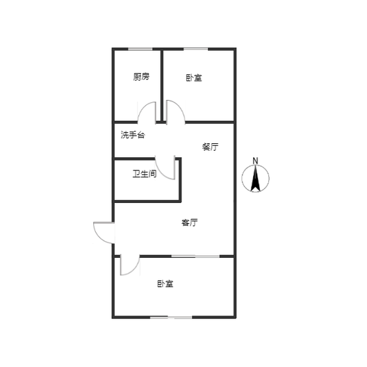 兴泰小区2室2厅1卫户型图
