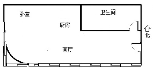 万科城际之光1室1厅1卫户型图