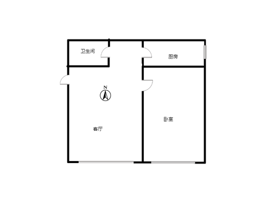 学府澜湾一期1室1厅1卫户型图