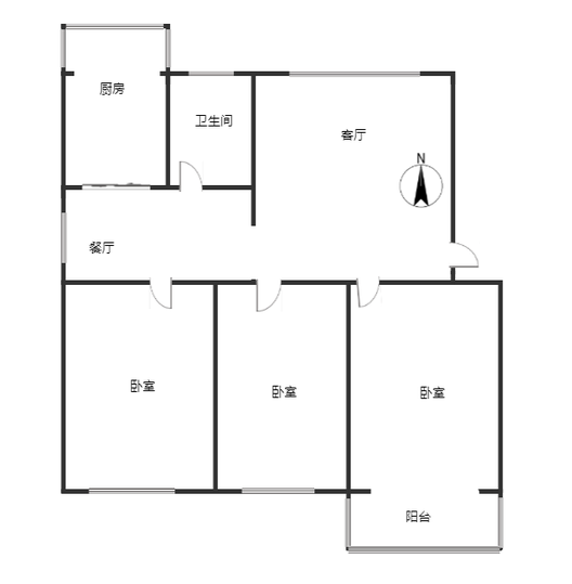 康乐小区3室2厅1卫户型图