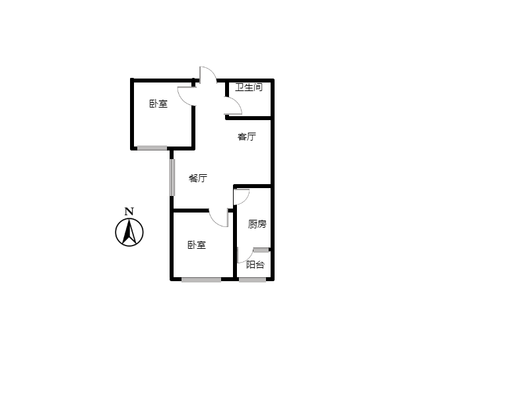 新怡家园小区2室2厅1卫户型图