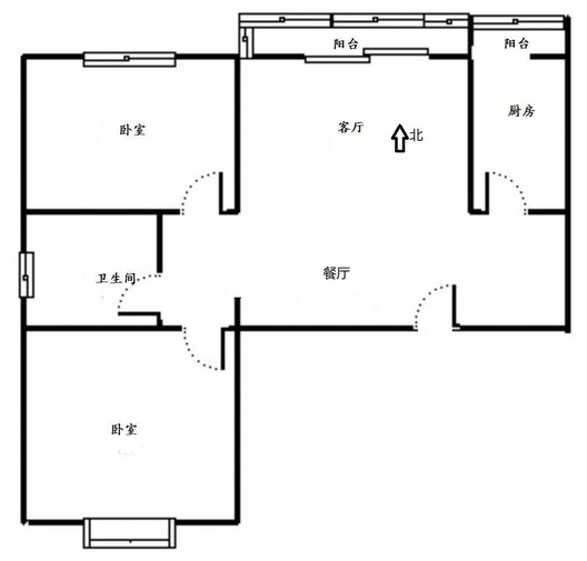 东林家园2室2厅1卫户型图