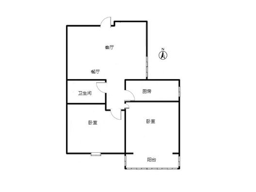 天保郦景2室2厅1卫户型图