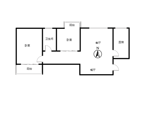 汇元新天地2室2厅1卫户型图