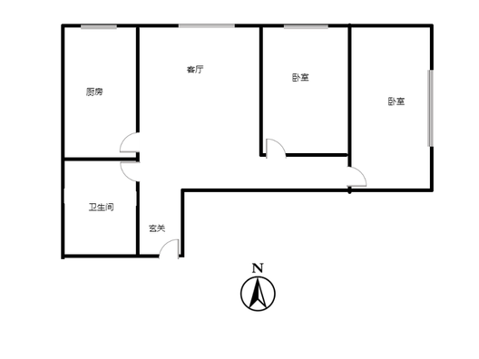 名流家和2室1厅1卫户型图