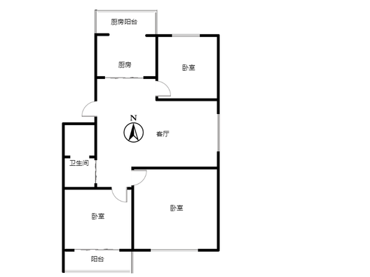 蓝天网架厂小区3室1厅1卫户型图