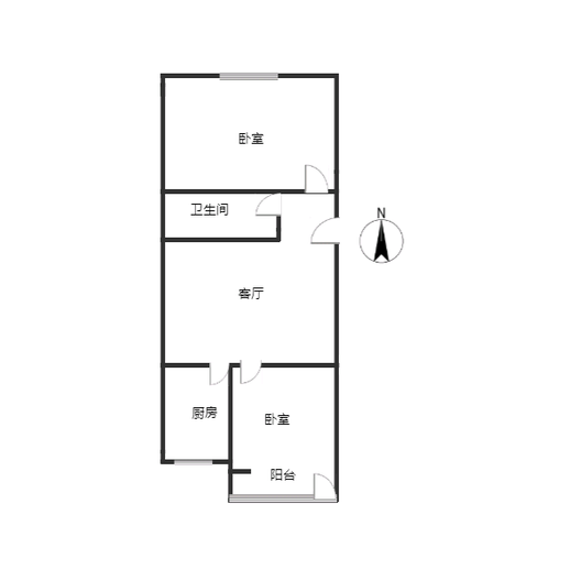 东林家园2室1厅1卫户型图