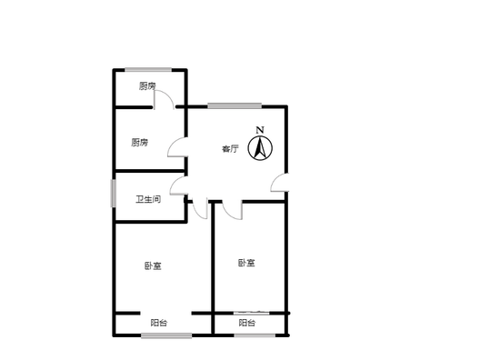 绿茵家园2室1厅1卫户型图