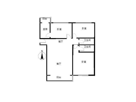 紫竹园3室2厅2卫户型图