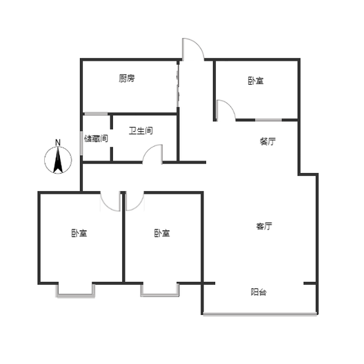 君临天下御景园3室2厅1卫户型图